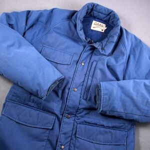 Vintage Cabelas Goose Down Puffer Utility Field Winter Jacket Mens L Hunting